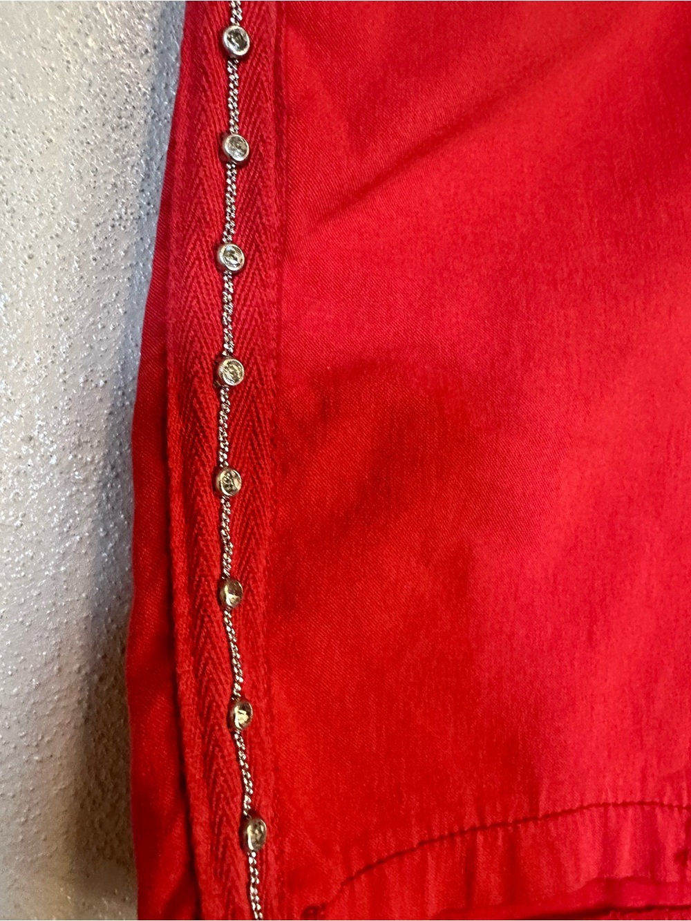 NT by Armani Red Drawstring Women's Shorts with Side Stud Detail - Picture 3 of 7